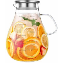 Pichet en verre avec couvercle, 2500 ml, graduations précises