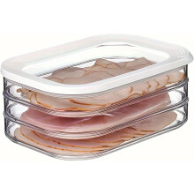 Contenedor para embutidos de 3 capas, libre de BPA, 8,9 x 6,3 x 3,5 pulgadas.