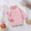 Gestrickter rosa Pullover mit langen Ärmeln und Rundhalsausschnitt für Babys 1