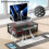 Monitor Stand with Drawer and Printer Support Black 3