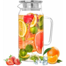 Brocca in vetro da 1200 ml a prova di perdite con coperchio