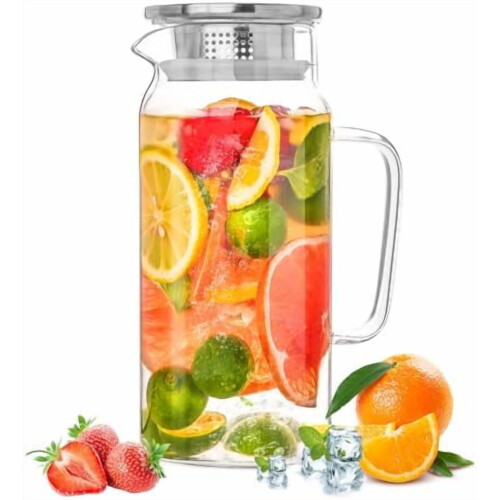 Carafă de sticlă 1200 ml etanșă cu capac