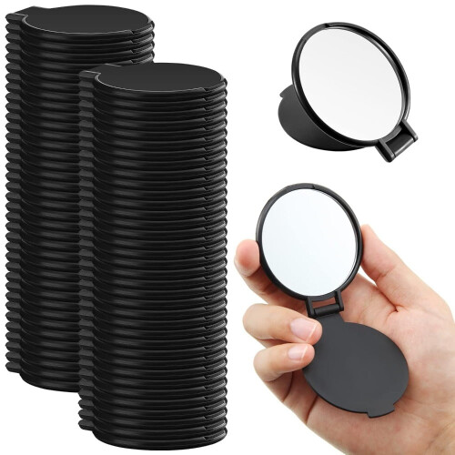 Mini miroir rond compact portable et pliable