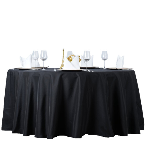 BalsaCircle 108" rund premium polyesterduk til bryllup, svart 1