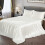 Parure de lit 4 pièces en satin blanc ivoire, taille standard 1