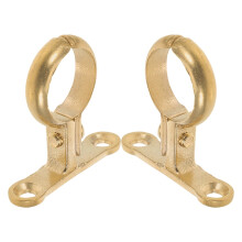 Gouden messing buismontageklemmen, zware uitvoering, 2 stuks