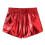 Short brillant uni pour fille, taille élastique et cordon de serrage 1