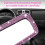 Coque de rétroviseur avec bordure en cristal rose 6