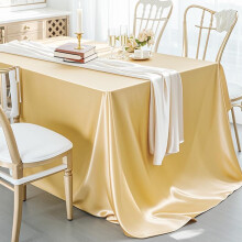 Polyester satin tablecloth beige 60x84 inches
