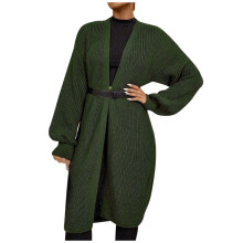 Gilet cardigan vert clair en maille pour femme