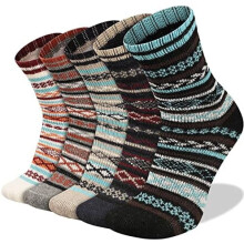 Chaussettes thermiques en laine pour homme, lot de 5 paires