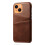 Leather iPhone 13 Case with Card Slot Brown 2