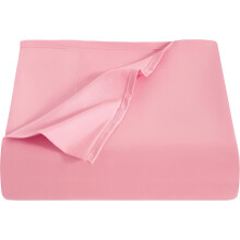 Drap plat rose en microfibre brossée pour lit simple (1 pièce)