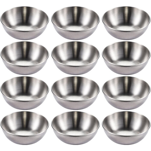 Conjunto de 12 molheiras de aço inoxidável de 8,8 cm (3,46 polegadas)