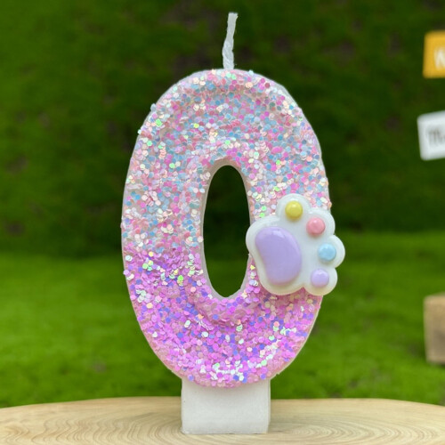 Hondpootcijferkaars voor taartdecoratie