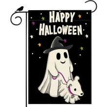 Halloween-puutarhalippu, kummituskoira, 12 x 18 tuumaa, kaksipuolinen