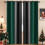 Cortinas Blackout Verde Escuro 52x84 polegadas, 2 painéis, com ilhós 1