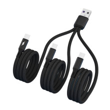 Cabo USB para Tipo C 3 em 1 para carregamento de smartphones