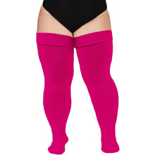 Dam Plus Size Lårhöga Strumpor Extra Långa Tjocka