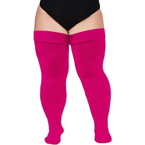 Meias femininas plus size até a coxa, extra longas e grossas.