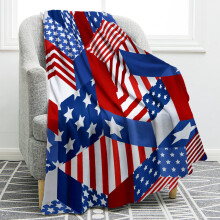 Überwurfdecke mit amerikanischer Flagge, superweich, 71 x 102 cm