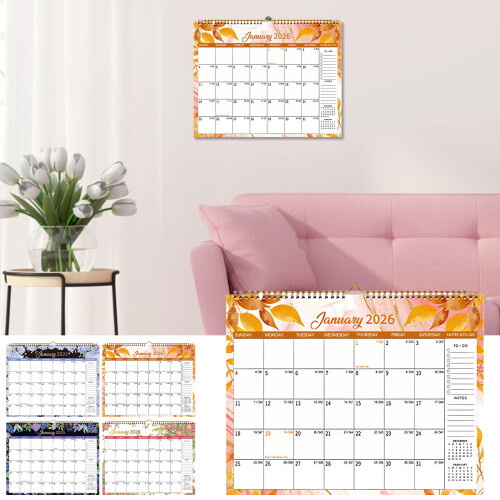 Calendário de parede 2026, 37,6 x 29,5 cm (14,8 x 11,6 polegadas), com datas julianas.