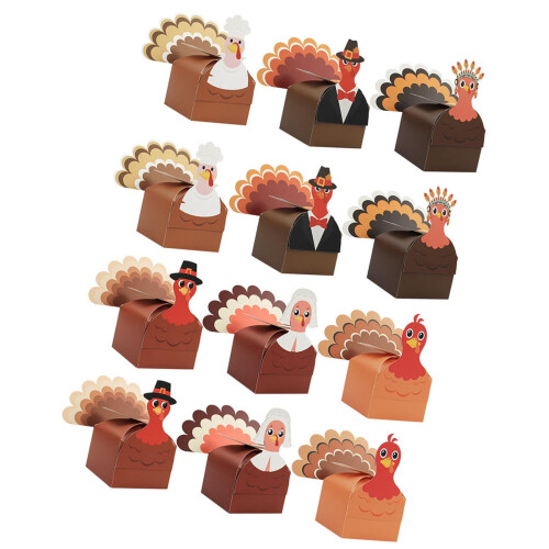 Kalkun-temabokser til Thanksgiving, 12-pakning