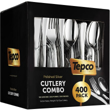 400-teiliges Kunststoff-Silberbesteckset (200 Gabeln, 100 Löffel,