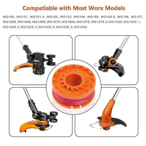 Worx lawn mower replacement line spool 1.65mm 3m 4 pack 1
