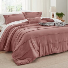 Pinch Pleat Comforter Set Dusty Pink 4-Piece