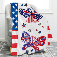 Amerikanische Flaggen-Wohndecke, 71 x 102 cm, weich und warm