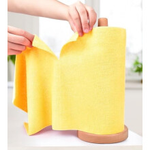 Rouleau de chiffons de nettoyage en microfibre jaunes, 20 feuilles