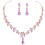 Conjunto de colar e brincos violeta com strass (1 conjunto) 4