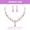 Conjunto de colar e brincos violeta com strass (1 conjunto) 5