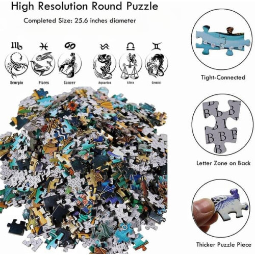 Zodiac Constellation Puzzle Round Mandala 1000 Pieces 1