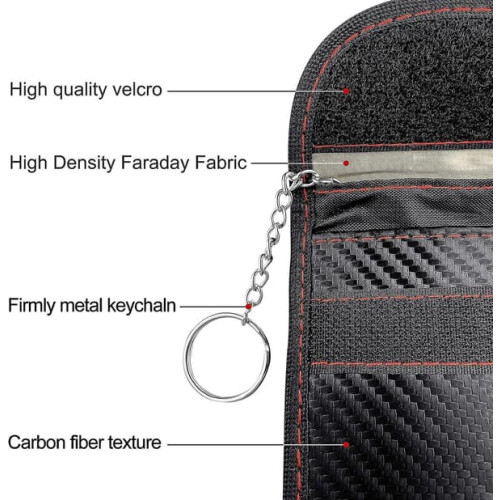 Carbon Fiber RFID Blocking Key Case 2-Pack 1