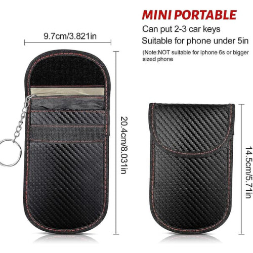 Carbon Fiber RFID Blocking Key Case 2-Pack 2