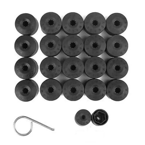 Wheel Nut Cap Covers Black 20 pcs with Removal Tool 2