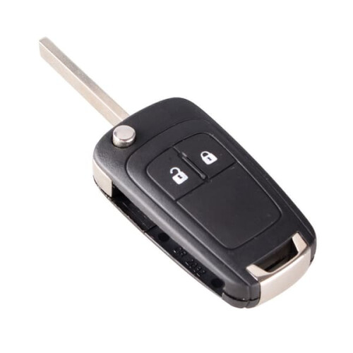 Opel flip remote key case HU100 black 2-button 1