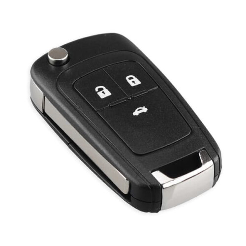 Opel Flip Remote Key Case HU100 Black 3-Button 2