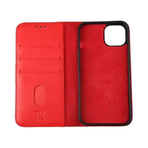iPhone 13 Pro Max leather wallet case - red 2