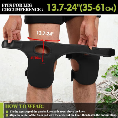 Garden Knee Pads Perforated EVA Foam 30mm Adjustable 2