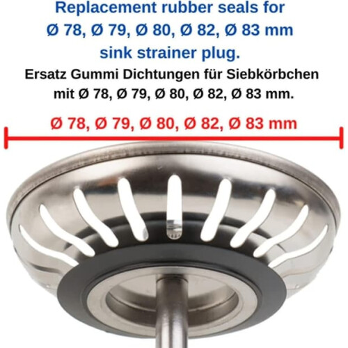 Rubber O-ring Seal for Bathtub Drain and Sink 5-Pack 2