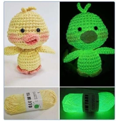 Luminous yarn for knitting and crocheting 2 pcs 2