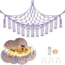 Stuffed Animal Hammock with LED Light for Kids Room Decor