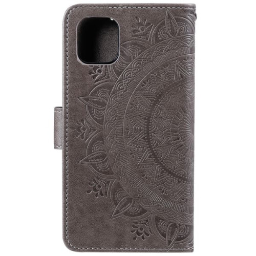 iPhone 13 Mandala Leather Case Grey 2