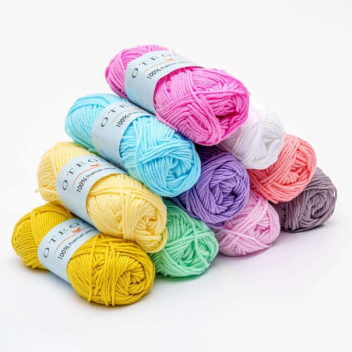 Cotton Yarn for Knitting and Crochet 10-Pack 49m per Roll 1