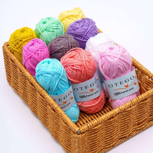 Cotton Yarn for Knitting and Crochet 10-Pack 49m per Roll 2