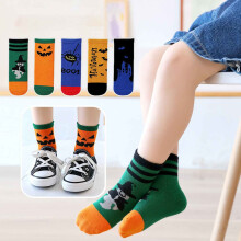 Halloween Socks Kids Cartoon Pattern 5 Pairs