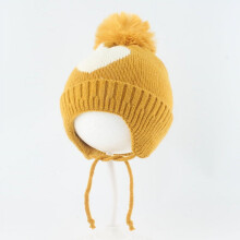 Baby Girls Beanie with Pom Earflap Fleece Lined Winter Hat